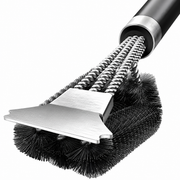 Stainless Steel BBQ Grill Brush with Scraper, 45.8 cm