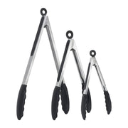 Silicone-Tipped Stainless Steel BBQ Tongs, Locking, 7, 9 or 12 Inch