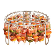 Vertical Stainless Steel BBQ Skewer Rack, Detachable Grill Holder, 12, 24 or 49 Skewers