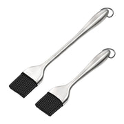 LMETJMA Silicone BBQ Basting Brush with Stainless Steel Handle, 20cm or 30cm
