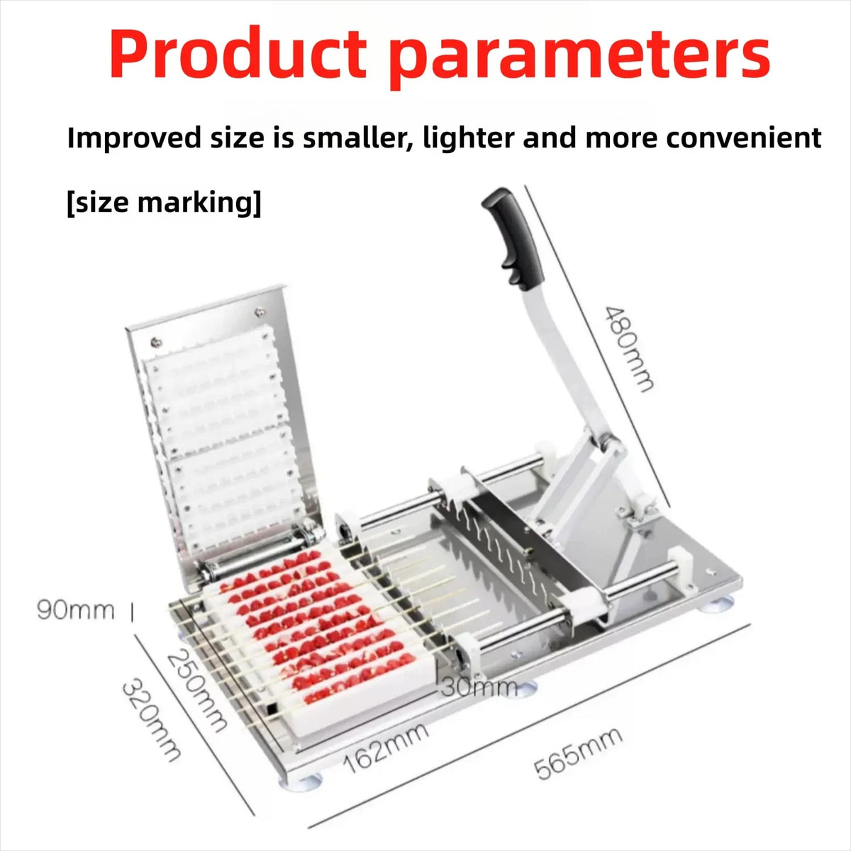 Manual Stainless Steel 10-Strand Kebab Maker for BBQ Preparation