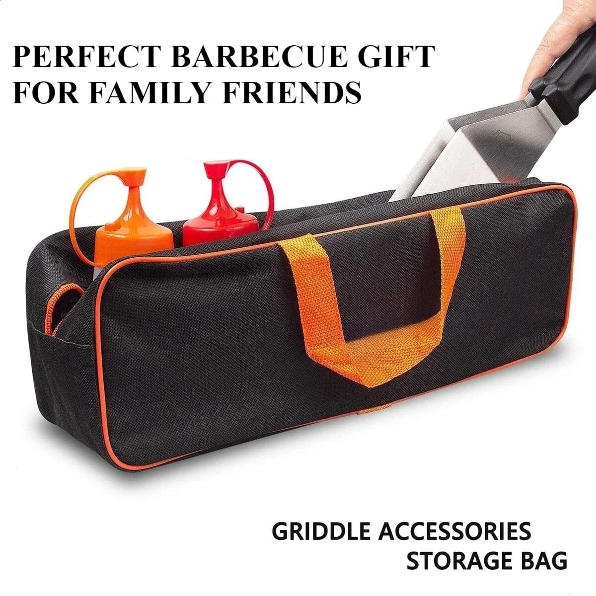 8-Piece Stainless Steel Griddle Tool Set with Spatulas, Scraper and Storage Bag