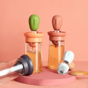 Oil Dispenser Bottle with Silicone Basting Brush, 18cm