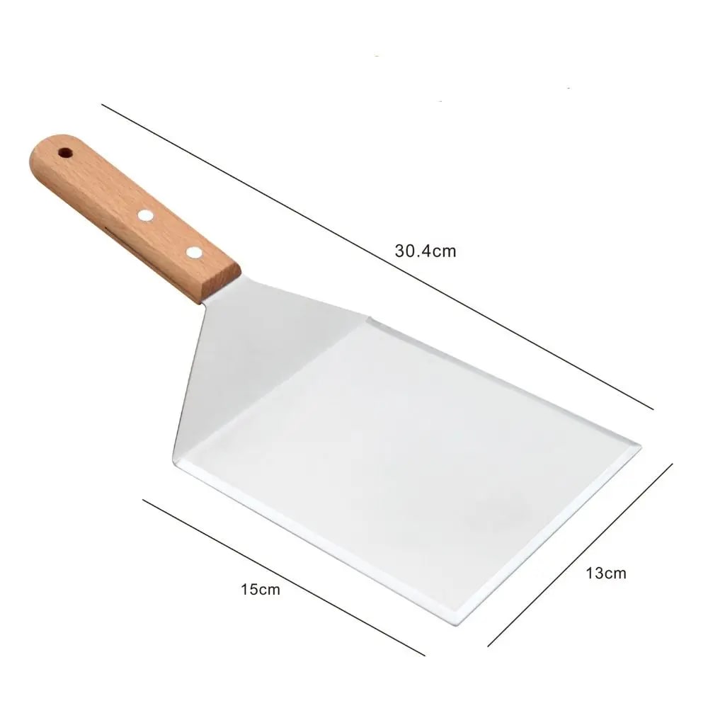 Metal BBQ Grill Spatula with Square Blade, Uncoated, 5 Styles - Style C