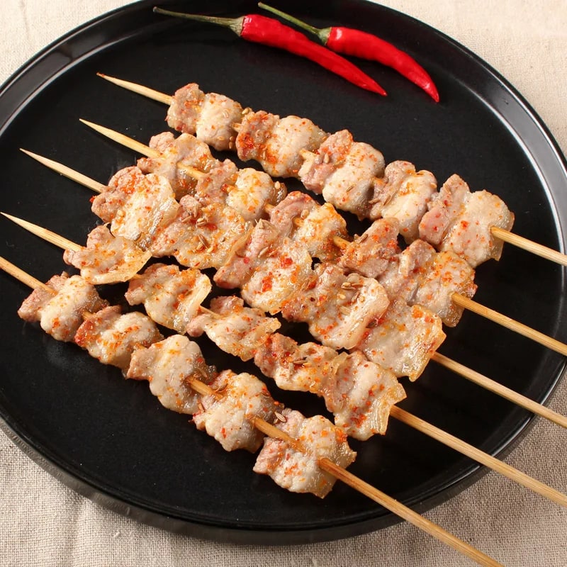 Wooden BBQ Skewers, 5mm Disposable Food Sticks, 20-50cm, 100-200 Pack
