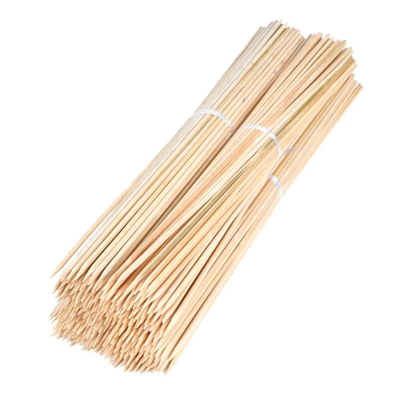Bamboo BBQ Skewers 40cm x 4mm, Flat Shish Kebab Sticks, 100, 200 or 300 Pack
