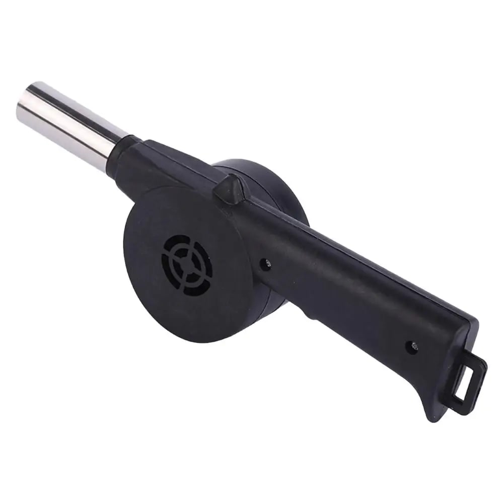Hand-Cranked BBQ Air Blower Metal Fire Bellows 25cm Black