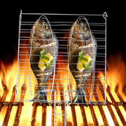 Black Plastic BBQ Grill Basket with Handle, 43.5 x 22.5 cm