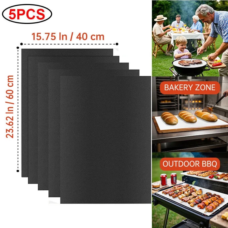 Non-Stick BBQ Grill Mat and Oven Liner, 33 x 40cm, 40 x 50cm or 40 x 60cm - SKY BLUE