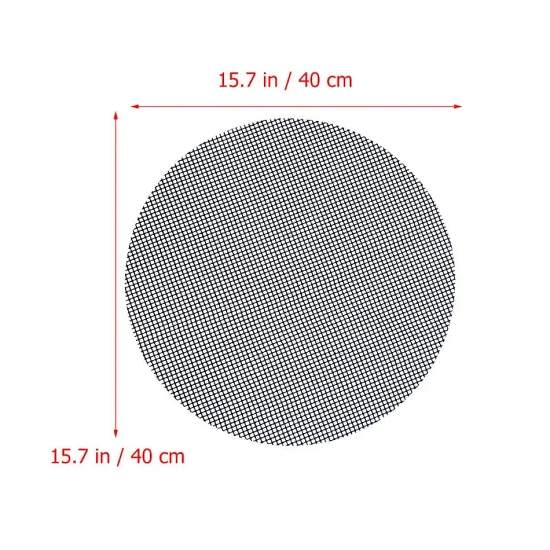 Reusable Black BBQ Grill Mat, Non-Stick Metal Mesh, 40cm Options - Diameter 40cm