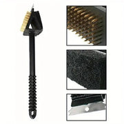 3-in-1 Copper Wire BBQ Grill and Oven Cleaning Brush with Scraper