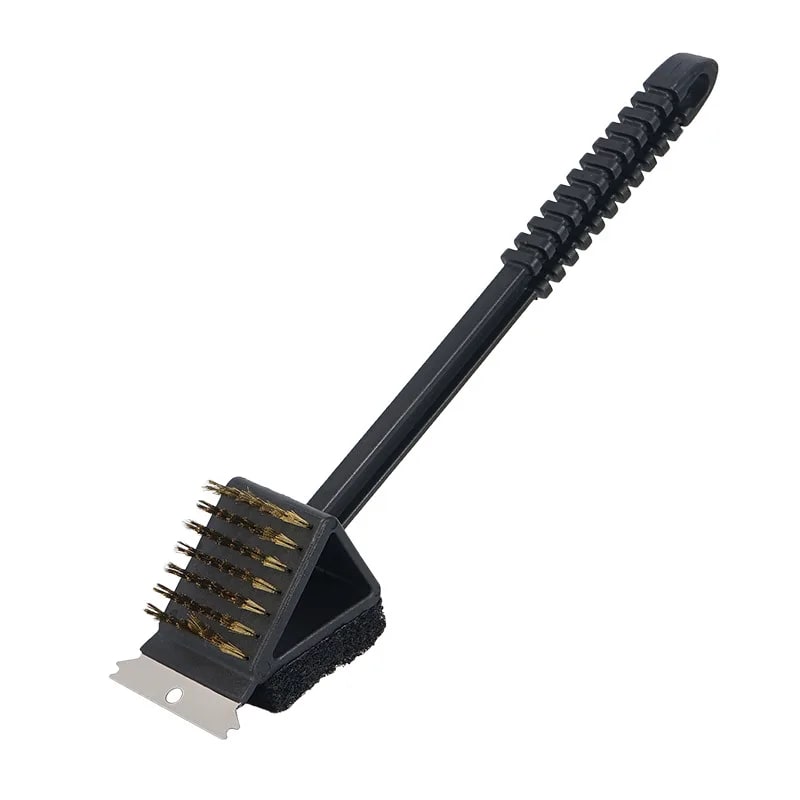3-in-1 Copper Wire BBQ Grill and Oven Cleaning Brush with Scraper