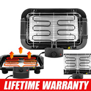 1500W Electric Smokeless Grill with 5-Speed Control, Removable Rack and Drip Tray