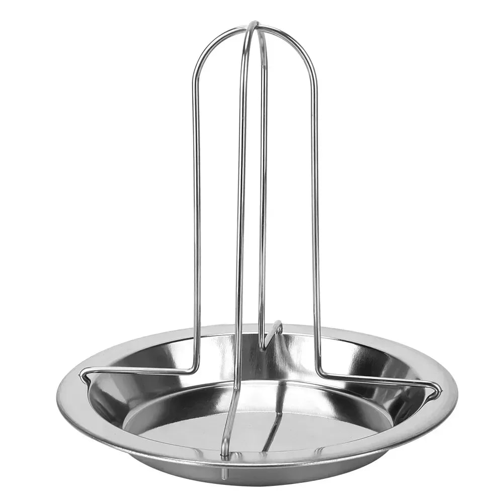 Stainless Steel Chicken Roaster Rack with Tray, Silver, 17 x 16.5cm