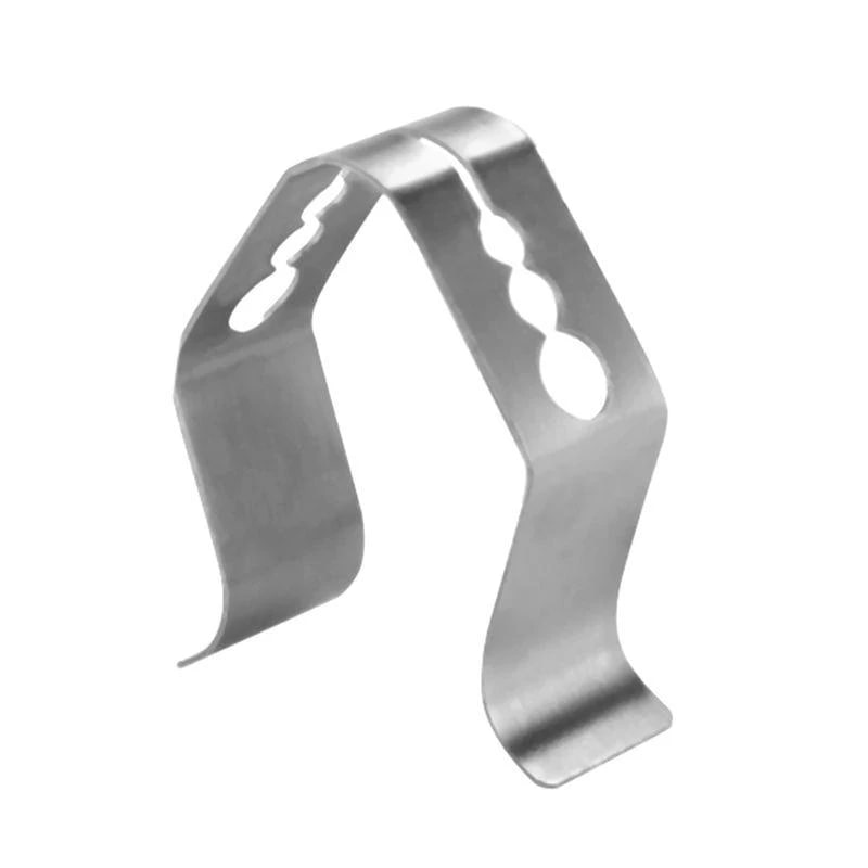 Barbecue Thermometer Probe Clip, Stainless Steel 3-Hole Holder, Silver, 40mm