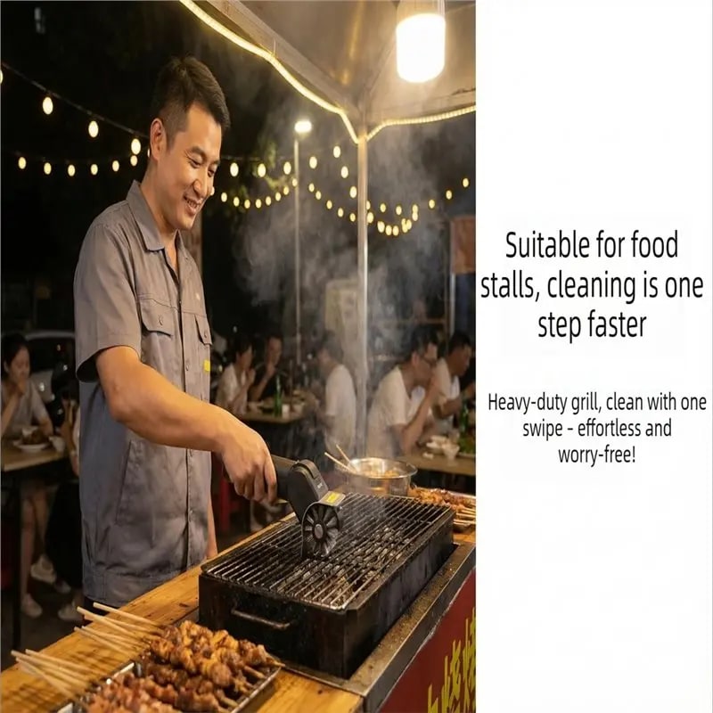 Rechargeable Electric BBQ Grill Brush with Rotating Stainless Steel Head