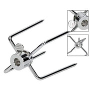 Rotisserie BBQ Spit Fork, Chrome-Plated Iron, Silver, 145 x 85 x 105 mm