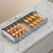 Automatic Metal BBQ Skewer Rack, 9 to 19 Hole Options