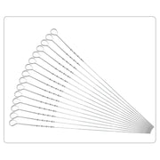 Stainless Steel BBQ Skewers, 10 Piece Set, 30cm to 38cm, Round or Flat