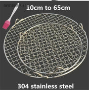 Round 304 Stainless Steel BBQ Mesh Grill Rack with Feet, 10-65cm