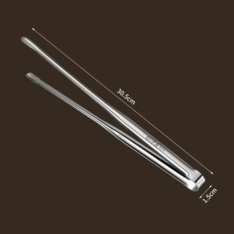 Stainless Steel BBQ Tongs, 304 Food Grade Barbecue Clip, 3 Sizes - Large