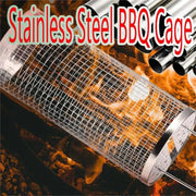 Cylindrical BBQ Grilling Basket, 304 Stainless Steel, 20cm or 30cm