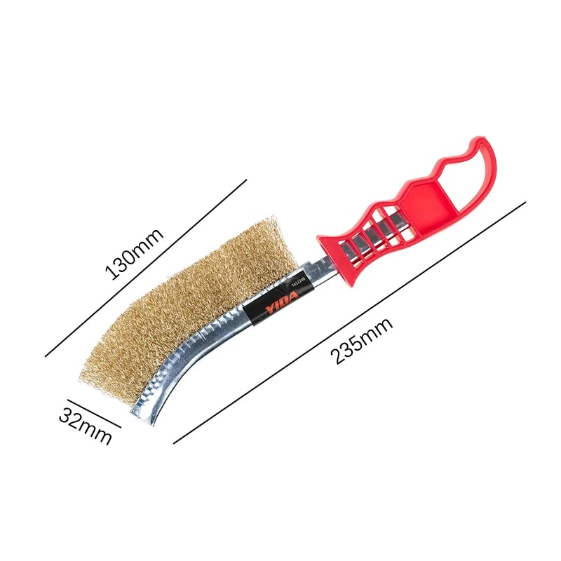 Handheld Stainless Steel Wire Brush 235mm for Rust Removal and BBQ Cleaning