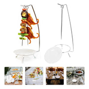 Stainless Steel BBQ Skewer Hanger Rack with 2 or 4 Needles, 36cm