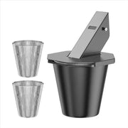 Iron BBQ Grease Bucket with Foil Liner and Grease Trap Funnel