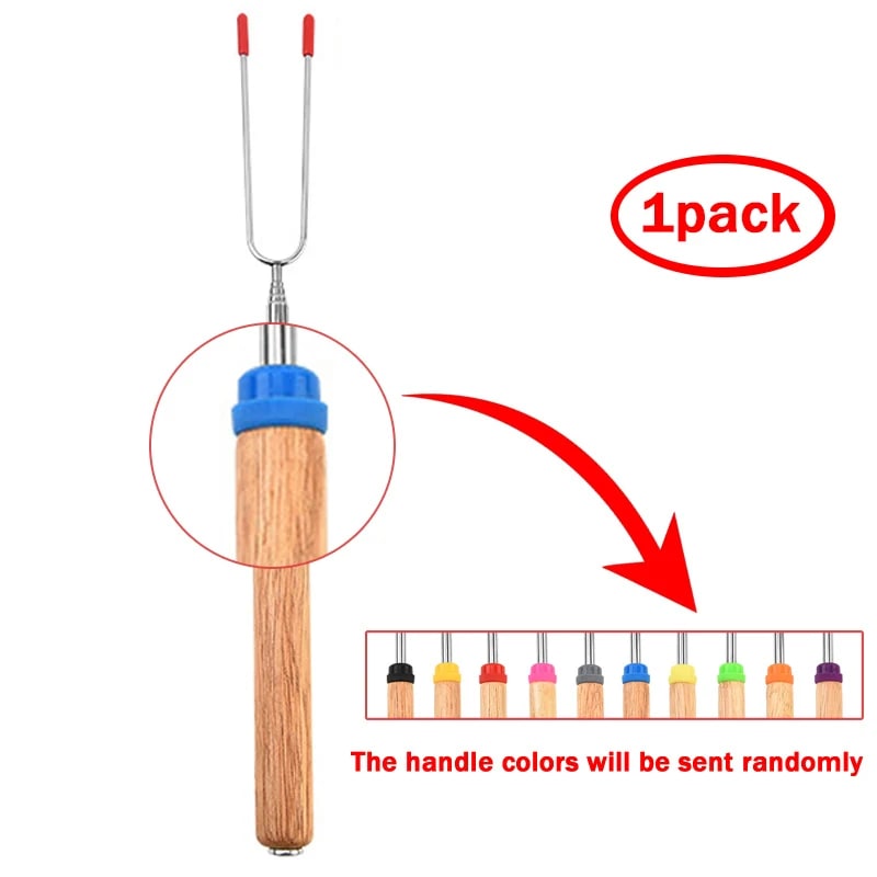Marshmallow Roasting Forks, Extendable 304 Stainless Steel Campfire Skewers - Length31-81CM-1PCS