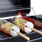 Rolling BBQ Grill Basket, 304 Stainless Steel, 1.5L or 1.9L