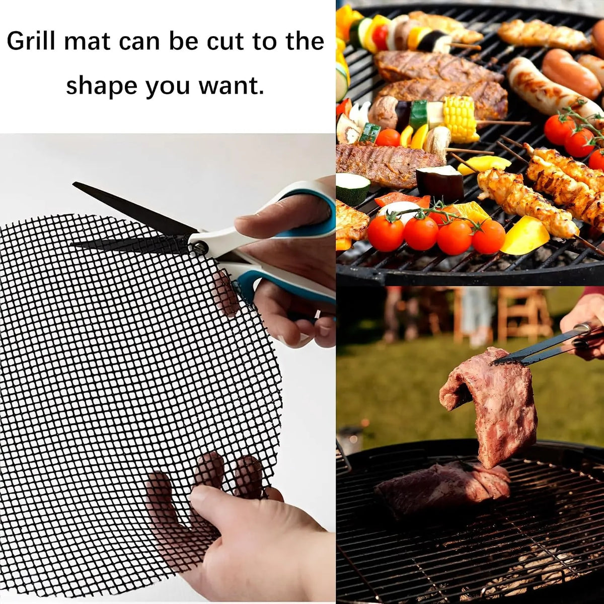 bbqdeals BBQ Grill Mat 33 x 40cm Fibreglass and Teflon-Coated Mesh for