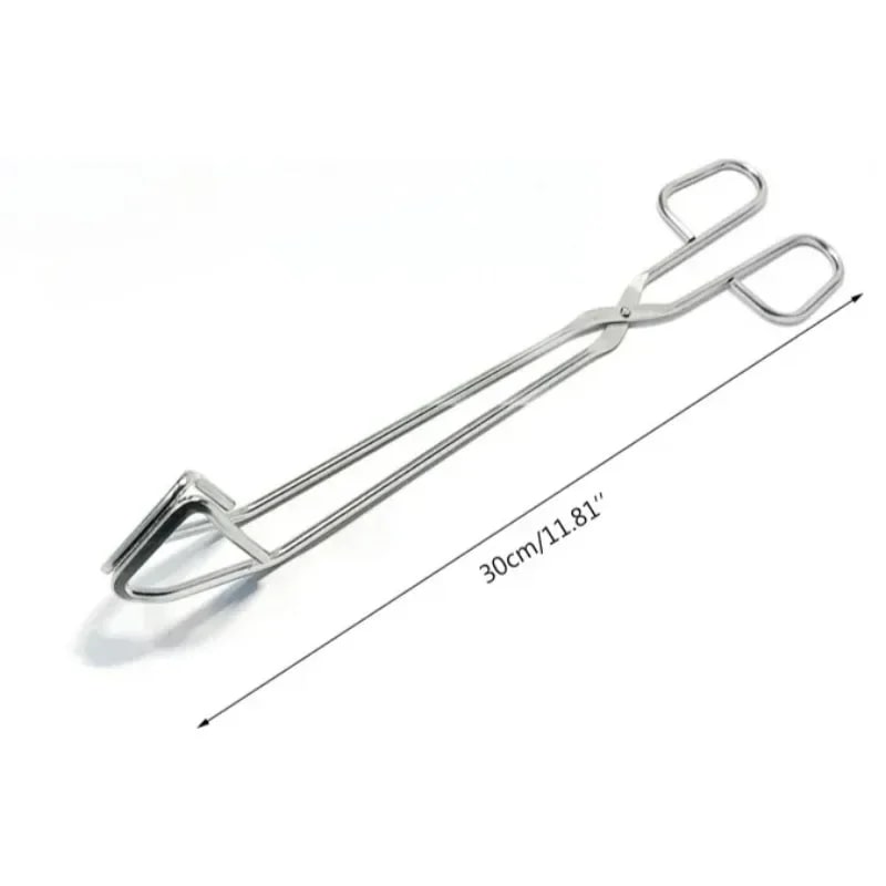 Stainless Steel BBQ Tongs with Hollow Oil-Control Design, 24cm or 30cm - 30cm