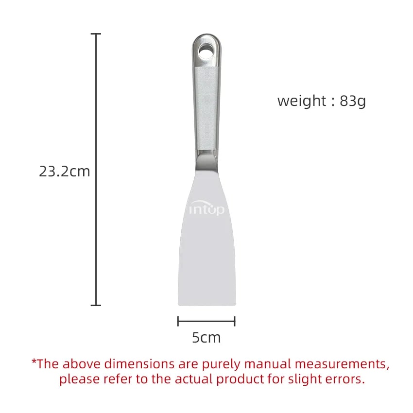 intop Stainless Steel Dough Scraper Spatula for Pizza, BBQ and Baking, 50-150mm, 2 Pieces - 50mm 2pcs