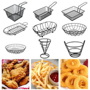 Iron Mesh Fryer and Serving Baskets, 9 Styles