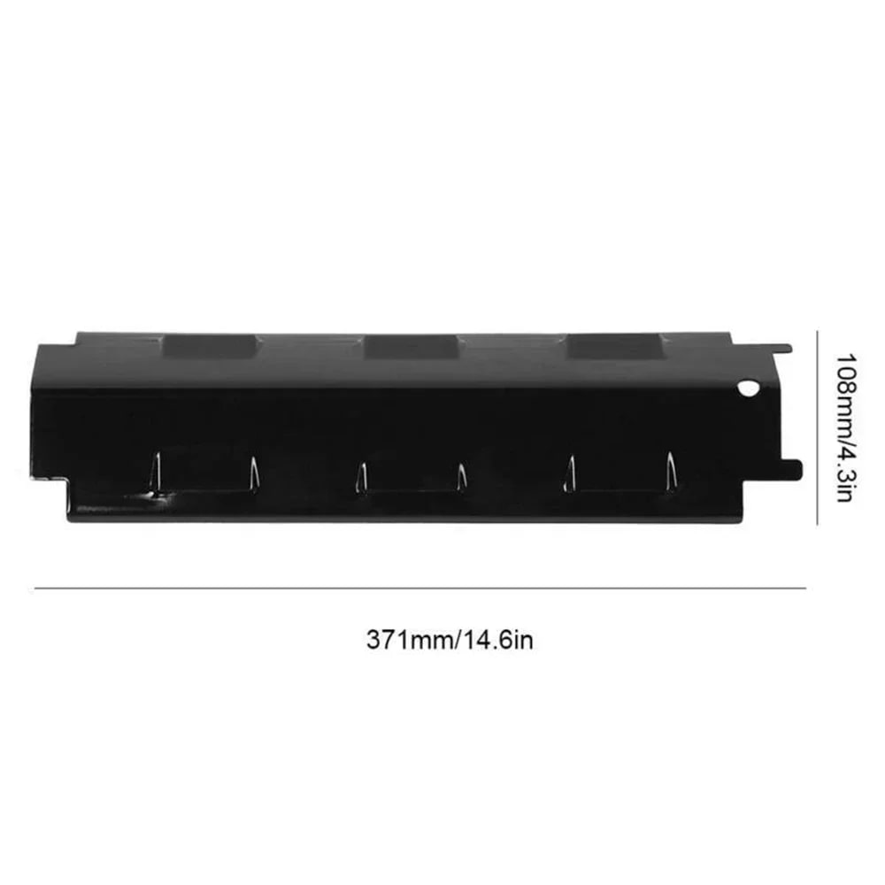 4-Piece Metal Heat Tent Shields for Gas BBQ Grills, Black, 371 x 108mm