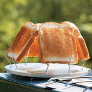 Portable Foldable Stainless Steel 4-Slice Toast Rack, Grill and Baking Tray for Outdoor Stoves