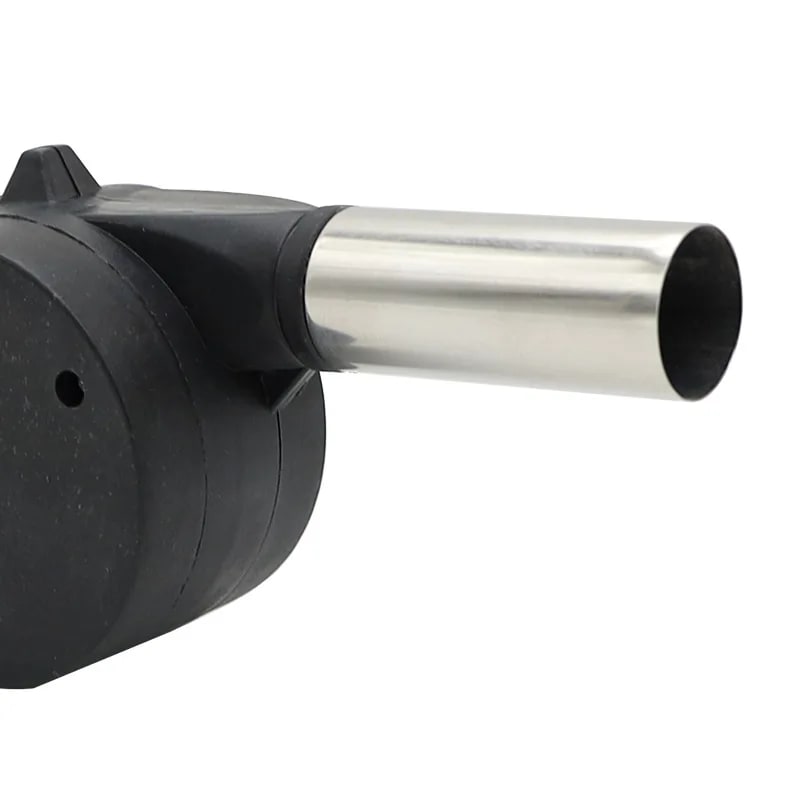 Hand-Cranked Barbecue Fire Blower, ABS and Stainless Steel, 24.5cm, Black