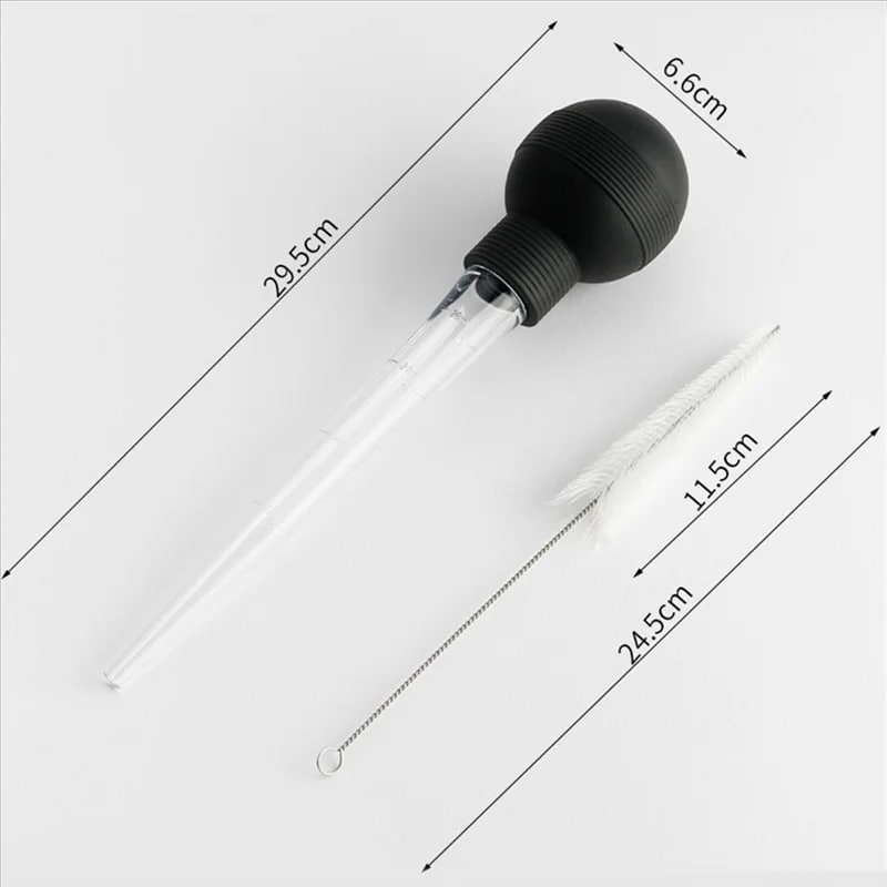 28ml Turkey Baster with Cleaning Brush, Rubber and PP BBQ Marinade Tool