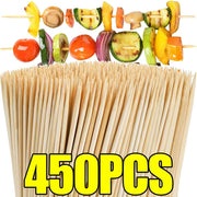 Bamboo BBQ Skewers, Natural Disposable Sticks, 15-30cm, 90-450 Pack