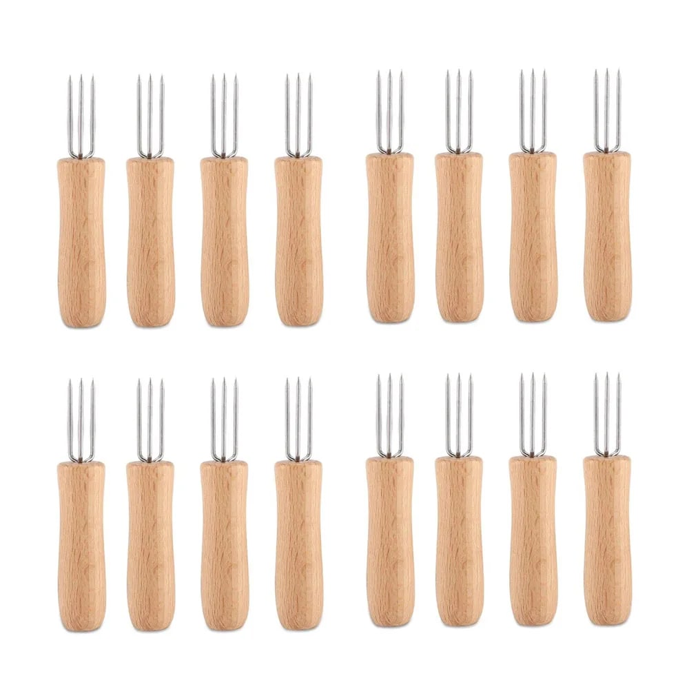Stainless Steel Corn Holders for Barbecues and Outdoor Serving, 2/4/8/16 Pack - 16pcs