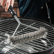 Barbecue Grill Cleaning Brush, Galvanized Metal, Black, 12.2in