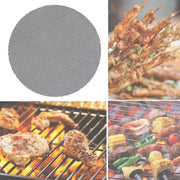 Non-Stick BBQ Grilling Mesh Round 32cm Teflon Reusable Grill Mat