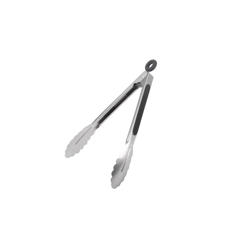 Stainless Steel BBQ Tongs, 20.8-49cm, Scalloped Ends, Multiple Sizes - 7inch mini 20.8cm