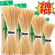 Natural Bamboo BBQ Skewers, 15-30cm, 90-270 Pieces
