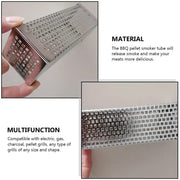 6 Inch Steel Square Pellet Smoker Tube for Gas, Charcoal and Pellet Grills