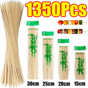 Bamboo BBQ Skewers, 15-30cm Disposable Sticks for Grilling, Fruit and Snacks