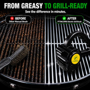 FTTINCOPRO Cordless Electric Grill Brush with LED Light, 4400mAh USB Rechargeable, Black