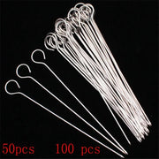 Stainless Steel BBQ Needles for Meat, 50 or 100 Pack, 15-35cm