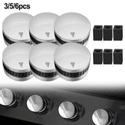 Plastic Gas Grill Control Knobs Replacement, Silver, 3, 5 or 6 Pack